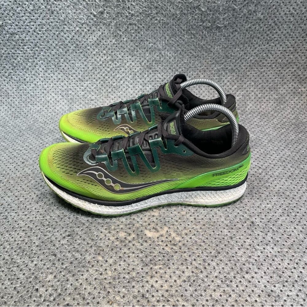 Saucony Freedom ISO Green Black Running Shoes Size 8.5 Men’s